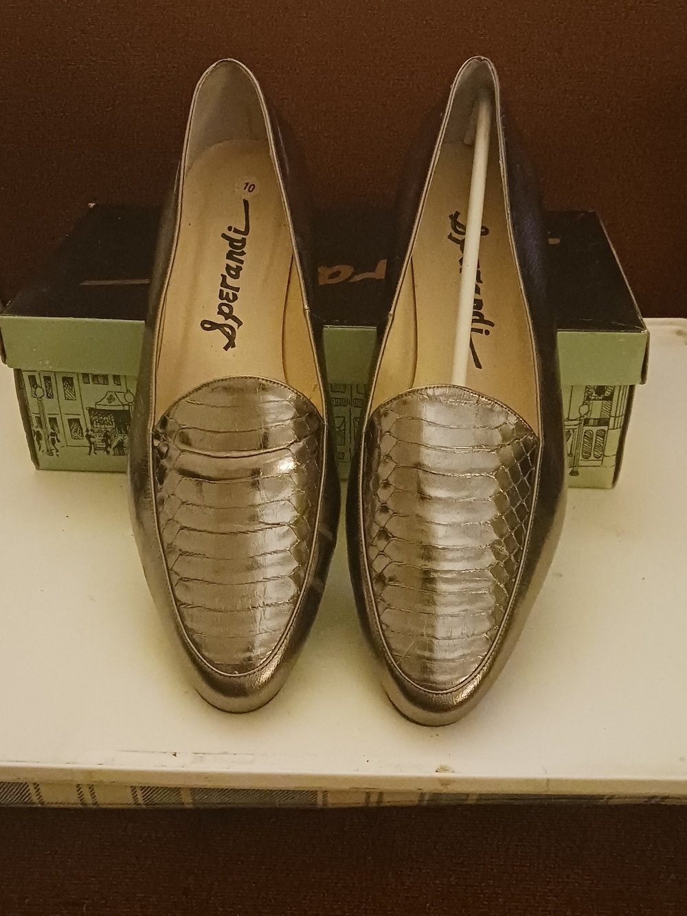 Metallic Bronze Loafers for Women